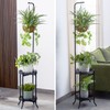 COPREE 2-tier Hanging Plant Stand, Space-Saving Iron Planter Shelves Flower