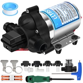 2088-554-144/2088-403-144 RV Water Pump,12V,45PSI, 3.5GPM Self-Priming Diaphragm Water Pump, Includes Pressure Switch and Detachable Filters,No Noise, for RV, Marine, Yacht, Caravan