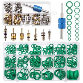 Frienda Car A/c Repair Kit 270 Pcs O-Ring Set 40 Pcs Ac Valve Cores R12 & R134a Refrigeration Tire Valve Stem Cores A/c Core Assortment with Remover Tool