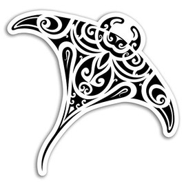 2 x 10cm Tribal Manta Ray Vinyl Stickers - Ocean Surfer Sticker Laptop #18075 (10cm Wide)