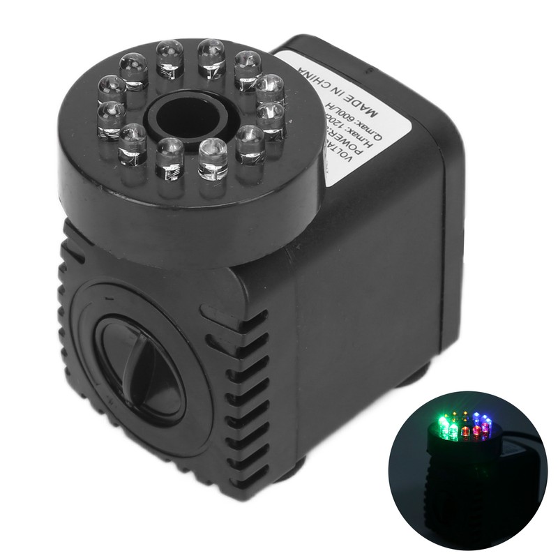 Submersible Fountain Pump With LED Light Water Pump Light for