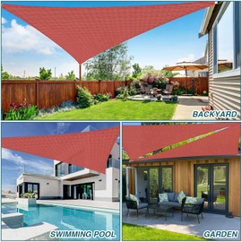 ECOOPTS 19'x20'x28' HDPE Sun Shade Sail Right Triangle Canopy Shades for Outdoor Patio Pergola Cover Blockage 95% UV Resistant(Red)
