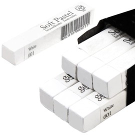 6pcs Square White Soft Pastel Set, Professional Artist's Sketching Chalk Pastels Sticks Oil Painting Kit Art Crayons Non Toxic Individual Color Drawing Soft Pastels for Kids Student,Artist,Beginner