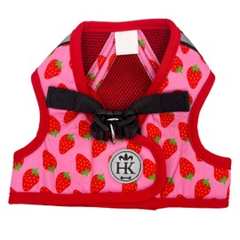 Huxley & Kent Hudson Harness | Strawberry (Large, 22-35lbs) | Easy Control Step-in Mesh Vest Harness for Dogs with Reflective Strips for Safety | H&K Walking, Training Harness for Dogs