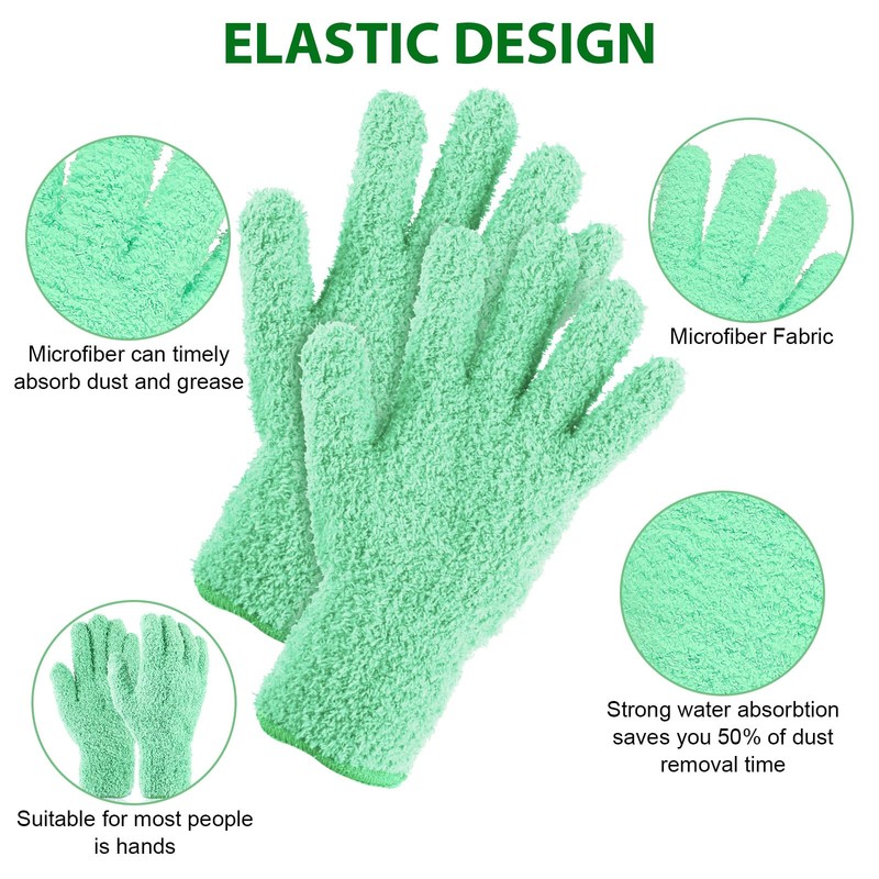 Ymapinc Plant Dusting Gloves, Microfiber Dusters for Cleaning, Green Kitchen