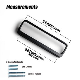 Goo-Ki Matt Black Cabinet Pulls with Hole Center 5''(128mm),Modern Zinc Alloy Drawer Pulls for Drawer,Wardrobe,Cupboard,6 Pack