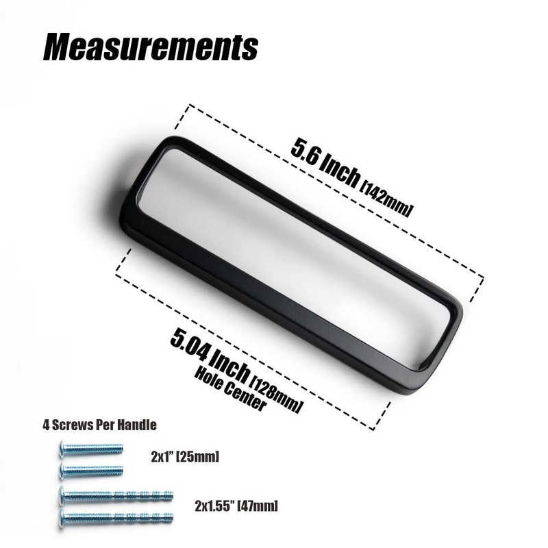 Goo-Ki Matt Black Cabinet Pulls with Hole Center 5''(128mm),Modern Zinc