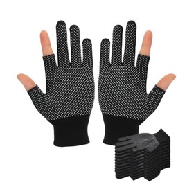 YourKit 12 Pairs Two Finger Gloves Anti-Slip Fingerless Gloves Thimbles Fingerless Gloves