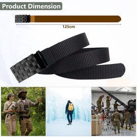 WedDecor Nylon Webbing Heavy Duty Quick Release Tactical 1.5” Belt for Hiking, Outdoor, Work, and Casual Use, Combat Belt for Cargo Pants, Tactical Belt for Military Wear, Sports, Golf Web Belt, Black