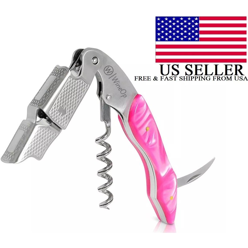 WineOp Professional Double Hinged Wine Bottle Opener Corkscrew Key |