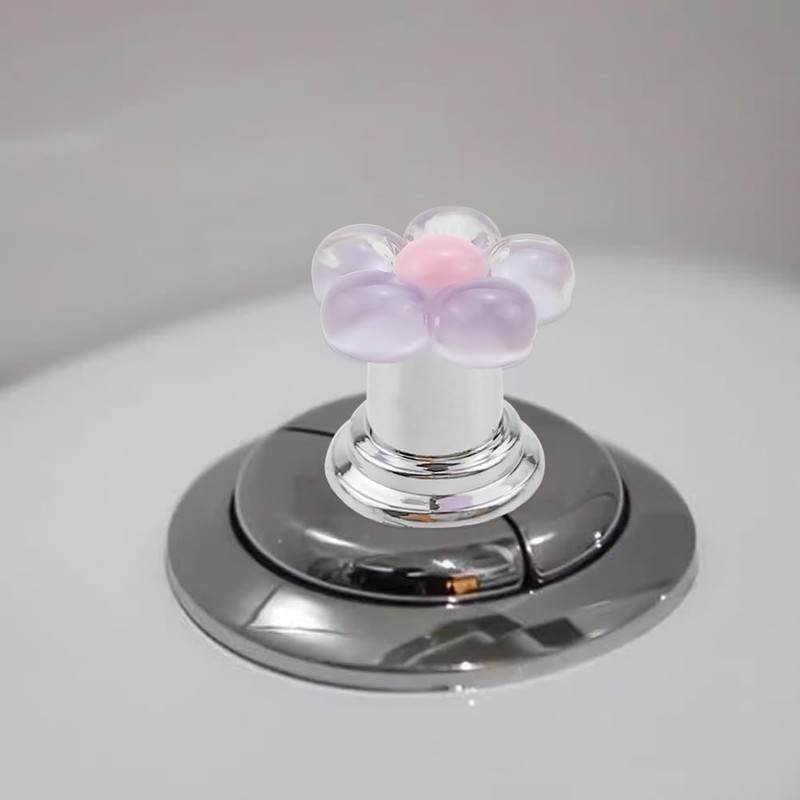 6 Pack Flower Shape Toilet Button Pusher, Toilet Tank Button,