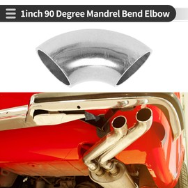 Motoforti 90 Degree Mandrel Bend Elbow Car Modified Exhaust Pipe Tubing Piping 1" Inch OD Thickness 1.2mm/18GA 25x63x1.2mm 201 Stainless Steel Silver Tone