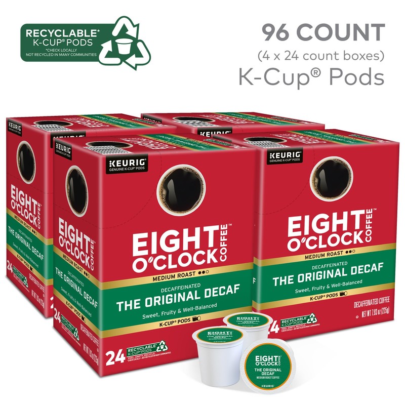 Eight O'Clock Coffee The Original Decaf, Single-Serve K-Cup Pods, Medium