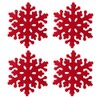 Christmas Decorations Red Felt Snowflake Coasters, 4pcs