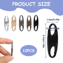 10 Pcs Zipper Locks for Backpacks, Zipper Lock Clips, Anti-Theft Deterrent Detachable Zipper Connectors, Double-Sided Small S-Hooks Zippers Pull Clips for Traveling and Camping