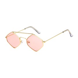 ENTHYI Classics Hexagon Sunglasses for Men/Women Metal Retro Diamond Shape SunGlasse Shades Film Glasses UV Protection