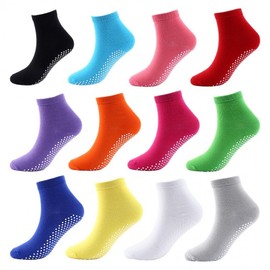 Women's Non-Slip Pilates & Yoga Socks - Pastel Pure Cotton Breathable Sports Size/Gray 20ea