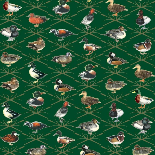GRAPHICS & MORE Reeds and Ducks Pattern Mallard Wood Redhead