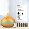 550ml Ultrasonic Essential Oil Diffuser & Humidifier – Wood Grain