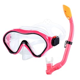 Kids Snorkel Set Dry Top Snorkel Mask for Kids with Carrying Bag Luminous Scuba Gear Youth Junior Child Snorkeling Gear for Boys and Girls Age from 5-13 Years Old