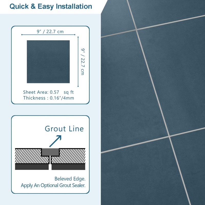 16-Pack Peel and Stick Floor and Wall Tile for Kitchen