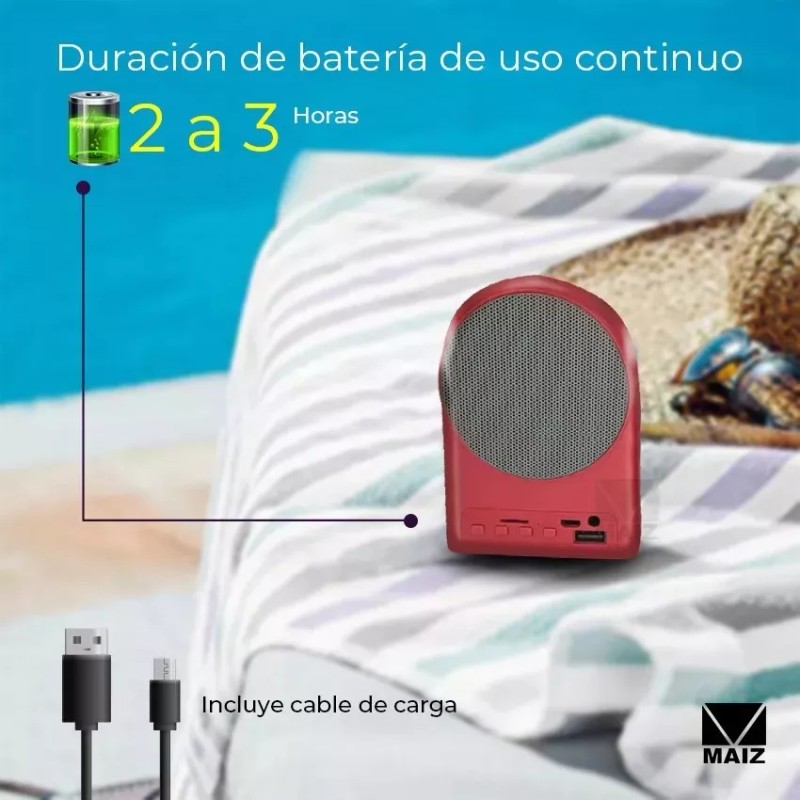 Maíz 4x3 Bocina Bluetooth Inalambrica Tws Recargable Usb Iman