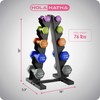 HolaHatha Neoprene Dumbbell Weights Set with Rack, Home Gym Equipment,