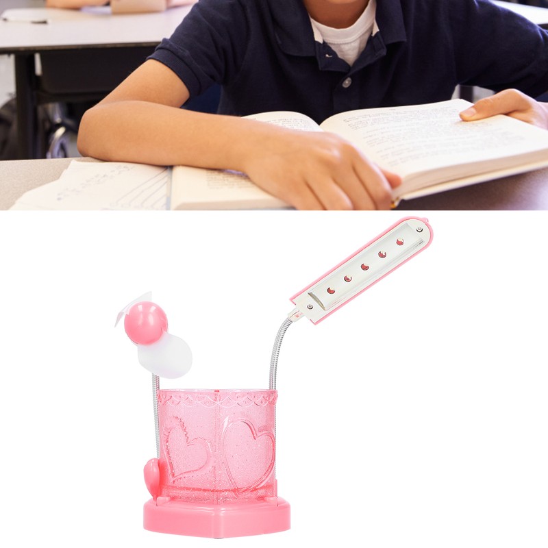 3 in 1 LED Pencil Holder Lamp Multifunction Fan Table