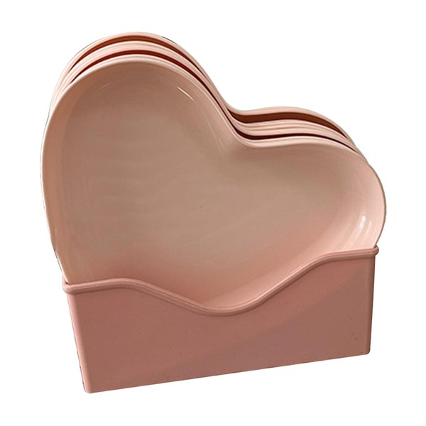 Plato de Plástico con Diseño de Corazón, Fácil de Limpiar,
