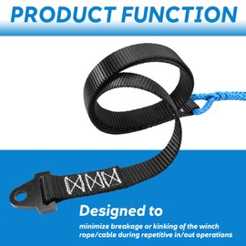 Plow Strap 64in Fit for ATV UTV Winch Heavy Duty, ATV Snow Plow Parts of Snow Plow Accessories (1.25" W; 3/16" Synthetic Line)