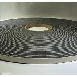 Generic Peak Weather Stripping Tape 1/8 inch Thick Foam x 3/8 inch Wide x 75 ft. Long Black Black PVC Foam Tape