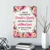 OTINGQD She is Clothed Proverbs 31:25 Canvas Wall Art,Bible Verse