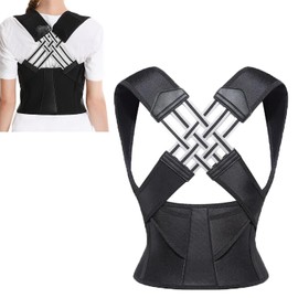 EXQST Adjustable Back Posture Belt Office Home Gym Unisex Back Posture Brace for Men and Women Perfect Fit for Spine Back Brace for Shoulders
