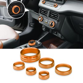 auovo AC Knob Covers Compatible with Ford Maverick Accessories 2022 2023 2024 Radio Knob Cover Drive Mode Control Gear Shift Knob Cover Headlight Control Knob Cover (6PCS, Orange)