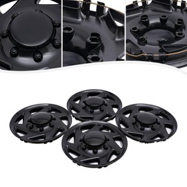 4 Pcs Hub Caps Van Full Wheel Covers Hub Caps Compatible with Ford Econoline E250 E350 E450 1999-2018 16" Steel Wheel Covers Rim Simulators (Black)