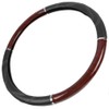 BDK Black/Dark Wood Grain Soft Leather Grip Big Rig Steering