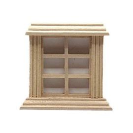 Melody Jane Dollhouse Untreated Wood 6 Cut-Out Light Window 1:24 Half Inch Scale DIY Crafters