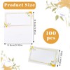 URROMA Seat Folding Card, 100Pcs Yellow Flower Gold Frame Seating