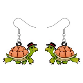 BAMAY Acrylic Cute Sea Turtle Crab Earrings Dangle Ocean Animals Jewellery Gifts for Women Girls Charms Decor, Acrylic, No Gemstone