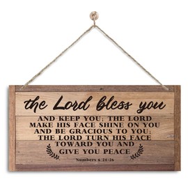 Christian Home Decor, Decorative Wall Plaque, Rustic Door Sign with Hanging Rope, Bible Verse Scripture Wall Sign, Home Wall Decor, Religion Gift, Farmhouse Hanging Sign, The God Bless You Sign