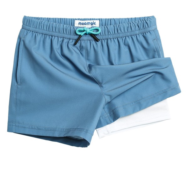 maamgic Boys Swim Trunks with Compression Liner 4-Way Stretch Quick