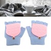 1 Pair Winter Knitted Fingerless Gloves Double Sided Heating USB