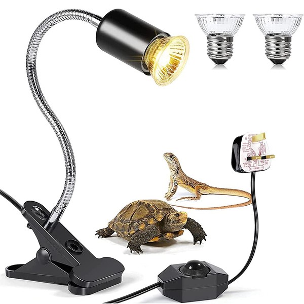 MILIWAN Tortoise Heat Lamp UVA+UVB Basking Lamp 75W+75W Reptile Heat