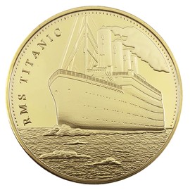 to in Memory of RMS-Titanic Travel Map Gold Plated Challenge Coin