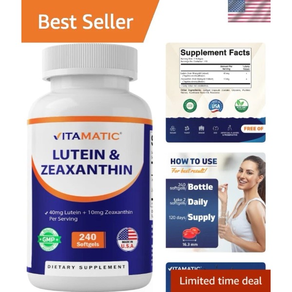 Unbranded Eye Health Support: 240 Softgels with Lutein & Zeaxanthin