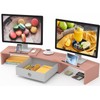 WESTREE Dual 3 Shelf Computer Riser with Drawer, Adjustable Length