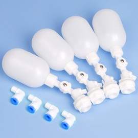 MUDUOBAN 1/4 Inch Tube Float Valve RO Water Reverse Osmosis System,Water Filter Float Ball Valve Adjustable Plastic Float Swith for Hydroponics Aquariums Water Purifiers Coffee Maker Ice Maker
