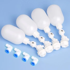 MUDUOBAN 1/4 Inch Tube Float Valve RO Water Reverse Osmosis System,Water Filter Float Ball Valve Adjustable Plastic Float Swith for Hydroponics Aquariums Water Purifiers Coffee Maker Ice Maker