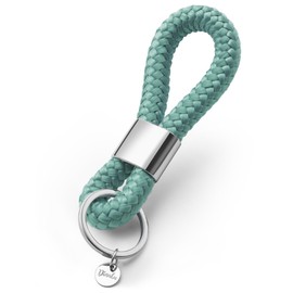 Key pendant with silver metal in maritime design made of sailing rope, in many different colours, elegant key chain, Sea Breeze