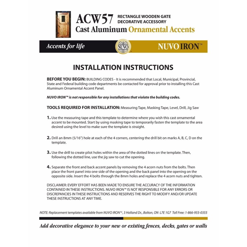 Nuvo Iron Decorative Insert for Fencing, Gates, Home, Garden -